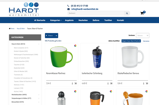 Tassen-Shop Hardt Werbemittel